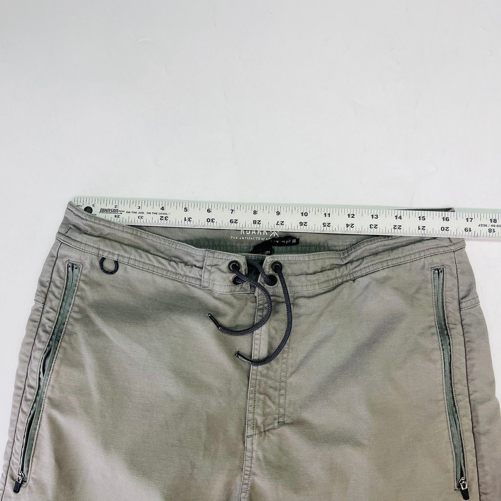 Roark Revival Mens Layover Travel Pants Grey Olive Drawstring Zip Pockets 32 - Picture 13 of 16